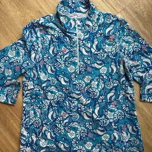 Blue hello summer Talbots active wear sweatshirt